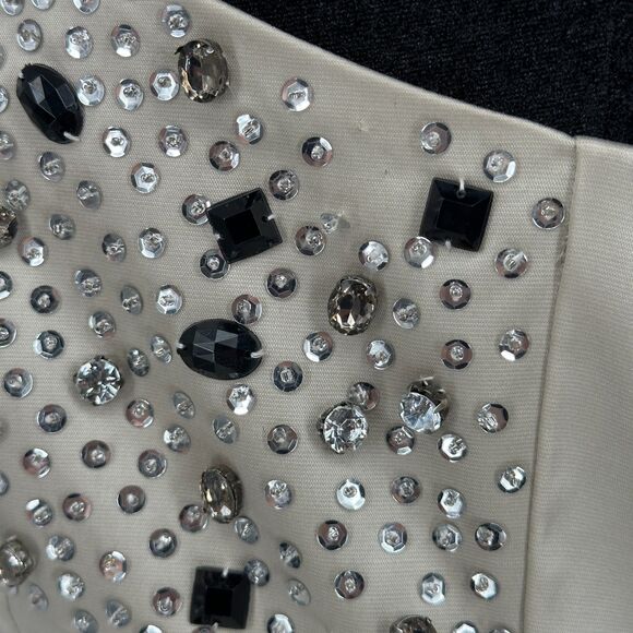 Tahari Womens Strapless Cocktail Dress Size 6 Rhinestones Sequins Party Glam - Picture 9 of 12